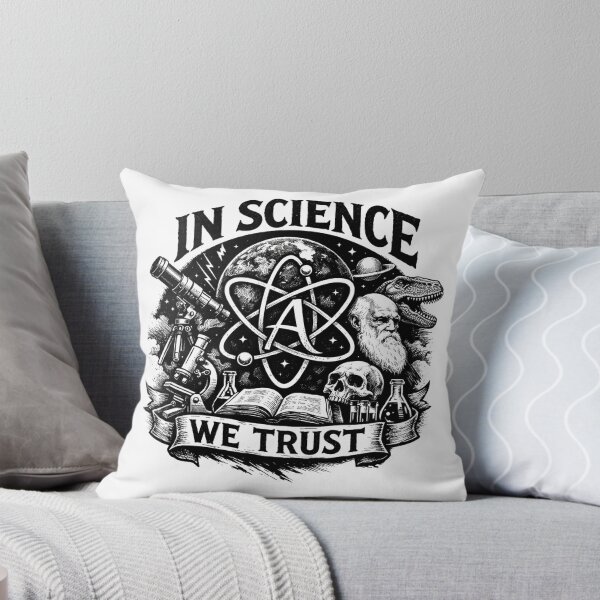 Item preview, In Science We Trust Charles Darwin and Dinosaur Science Crest designed and sold by Owcomm.