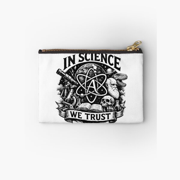Item preview, In Science We Trust Charles Darwin and Dinosaur Science Crest designed and sold by Owcomm.