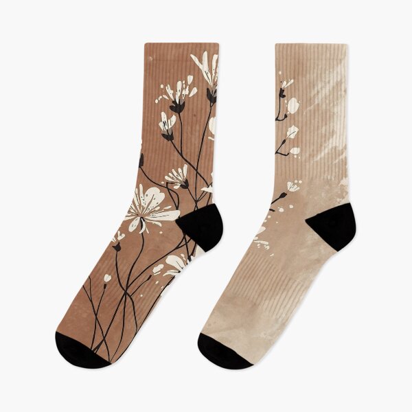 Item preview, Minimal Wildflower Botanical Art, Terracotta Abstract Floral Print, Boho Neutral Wall Decor, Modern Line Art Flowers designed and sold by GaneshHilam.