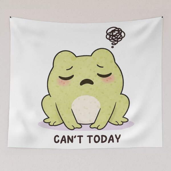 Item preview, Can’t Today Frog | Cute Kawaii Aesthetic | Overwhelmed Mood Design designed and sold by The Mood Index.