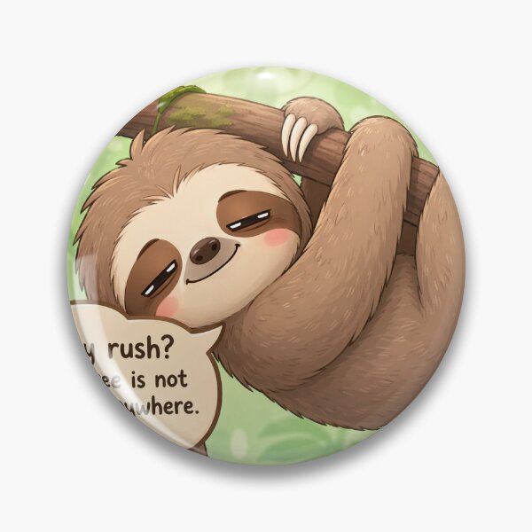 Item preview, Cute Chibi Sloth - Why Rush The Tree Is Not Going Anywhere designed and sold by Sticker shop 007.