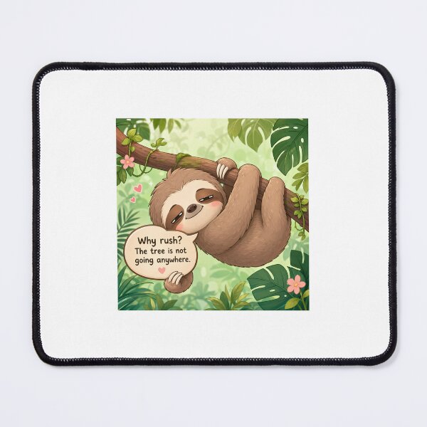 Item preview, Cute Chibi Sloth - Why Rush The Tree Is Not Going Anywhere designed and sold by Sticker shop 007.