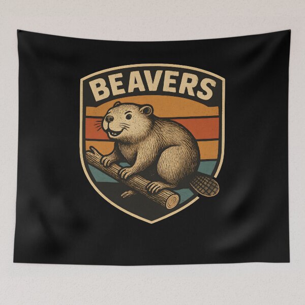 Item preview, Retro Beaver Lodge Badge designed and sold by SiarheiYur.
