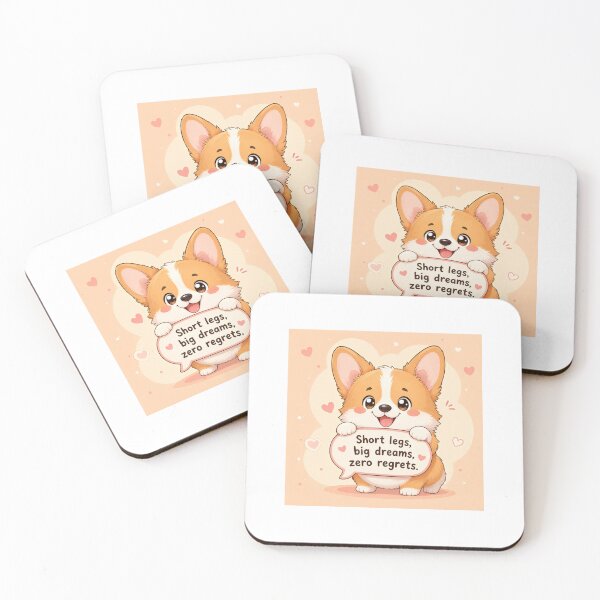 Item preview, Cute Chibi Corgi - Short Legs Big Dreams Zero Regrets designed and sold by Sticker shop 007.