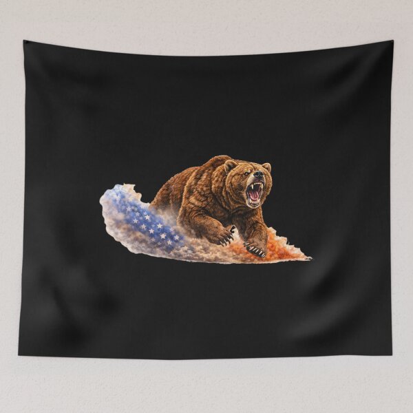 Item preview, Angry Patriotic Bear USA Flag Artwork designed and sold by FREENATION2026.