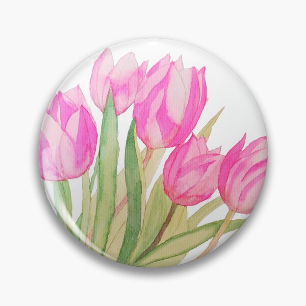 Item preview, Pink tulips watercolour painting  designed and sold by esvb.