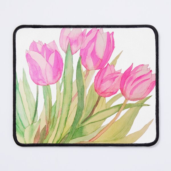 Item preview, Pink tulips watercolour painting  designed and sold by esvb.