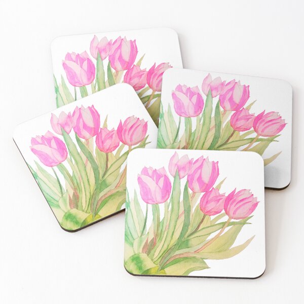 Item preview, Pink tulips watercolour painting  designed and sold by esvb.
