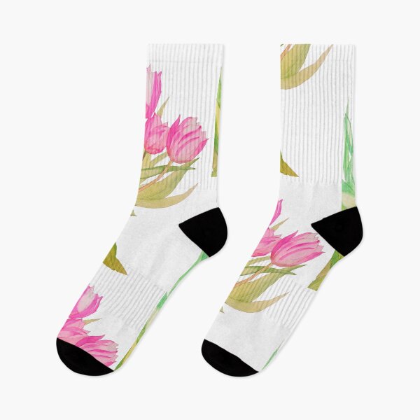 Artikelvorschau, Aquarellgemälde von rosa Tulpen entworfen und verkauft von esvb.