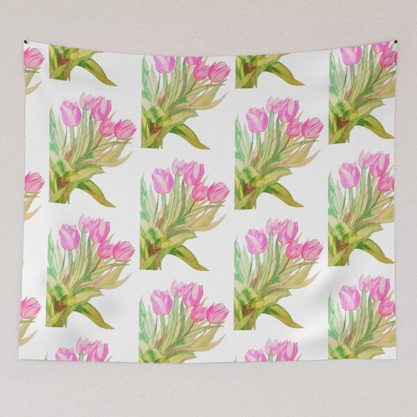Item preview, Pink tulips watercolour painting  designed and sold by esvb.