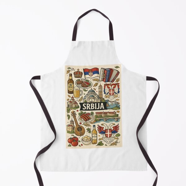 Item preview, Srbija — Icons of Serbia | Vintage Travel Poster Art designed and sold by FlatlineArtCo.