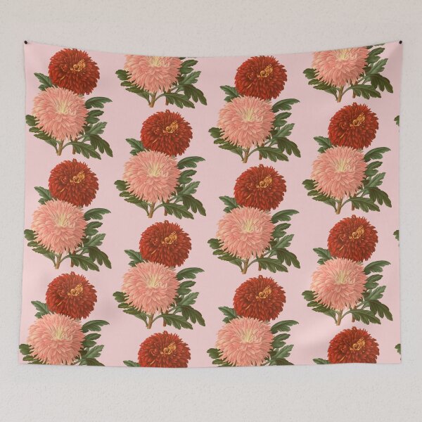 Item preview, vintage pink and red flowers designed and sold by okapia concolor.