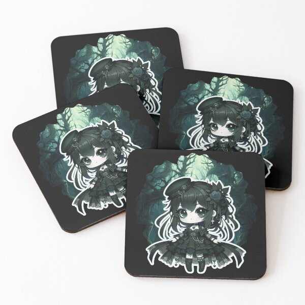 Item preview, Gothic Chibi Girl in Enchanted Forest – Dark Kawaii Lolita designed and sold by Szpaku desart .