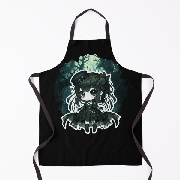 Item preview, Gothic Chibi Girl in Enchanted Forest – Dark Kawaii Lolita designed and sold by Szpaku desart .