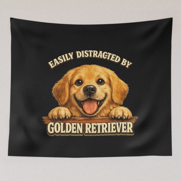 Item preview, EASILY DISTRACTED BY Golden retriever designed and sold by Yassineea65.