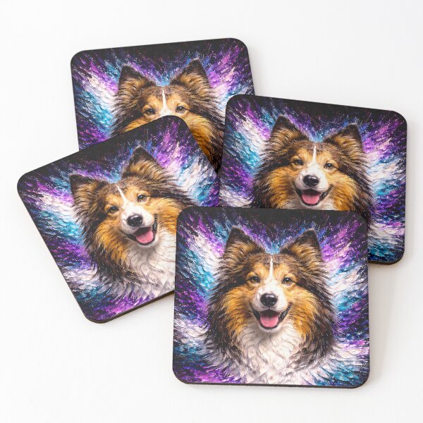 Item preview, Shetland Sheepdog Color Explosion Dog Art designed and sold by Vista Atelier.