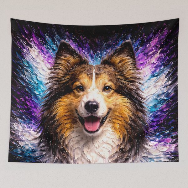 Item preview, Shetland Sheepdog Color Explosion Dog Art designed and sold by Vista Atelier.