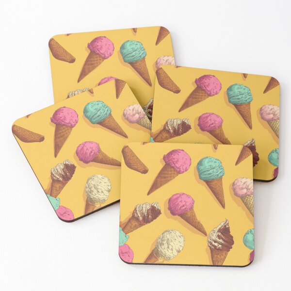 Item preview, Retro Ice Cream Cones Sweet Summer Dessert Pattern designed and sold by NicolasGlowArt.