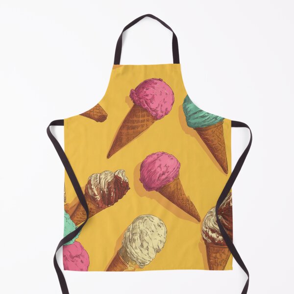 Item preview, Retro Ice Cream Cones Sweet Summer Dessert Pattern designed and sold by NicolasGlowArt.