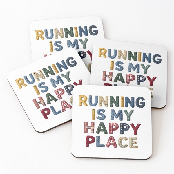 Item preview, RUNNING IS MY HAPPY PLACE - IN FAUX LETTERING designed and sold by AlexOBrienArt.