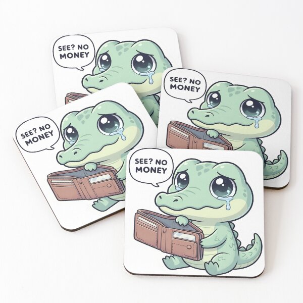 Item preview, See No Money Funny Crocodile Design– Broke Meme Cute Kawaii Design designed and sold by ColorFlick.