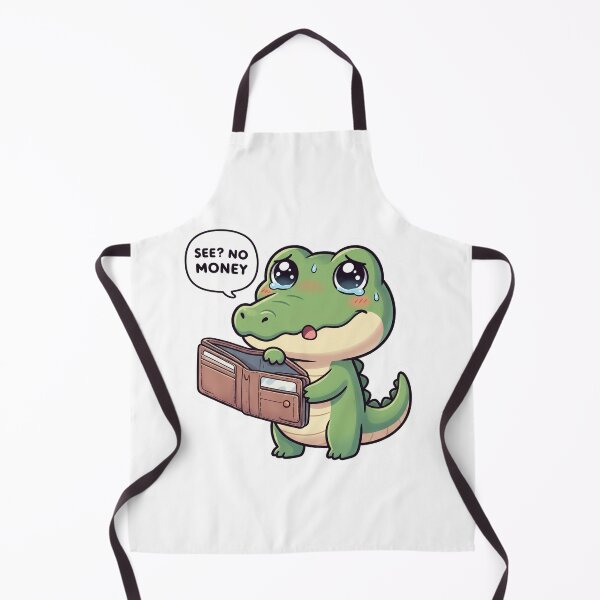 Artikelvorschau, Lustiges Krokodil-Design: Kein Geld gesehen – Pleite-Meme, süßes Kawaii-Design entworfen und verkauft von ColorFlick.