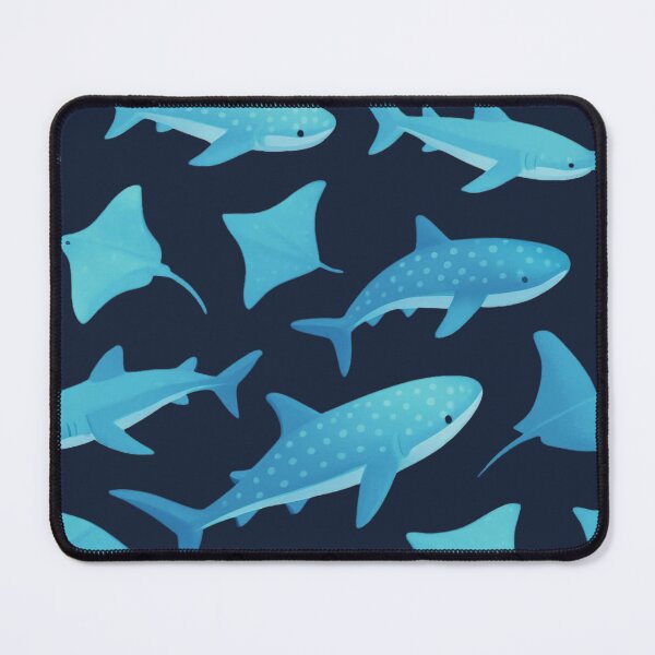 Item preview, Pastel Blue Shark Pattern Ocean Aesthetic designed and sold by Snacky Paws.