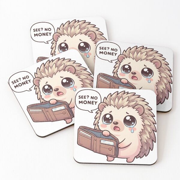 Item preview, See No Money Funny Hedgehog Design– Broke Meme Cute Kawaii Design designed and sold by ColorFlick.