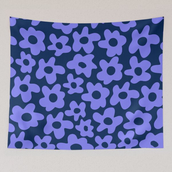 Item preview, Blue Retro Flowers designed and sold by Jeallan Designs.
