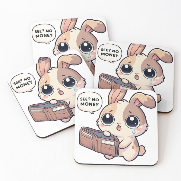 Item preview, See No Money Funny Bunny Design– Broke Meme Cute Kawaii Design designed and sold by ColorFlick.