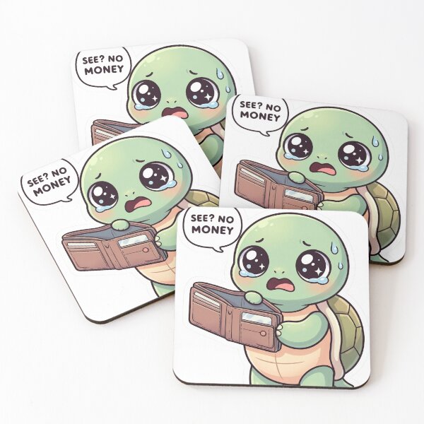 Item preview, See No Money Funny Turtle Design– Broke Meme Cute Kawaii Design designed and sold by ColorFlick.