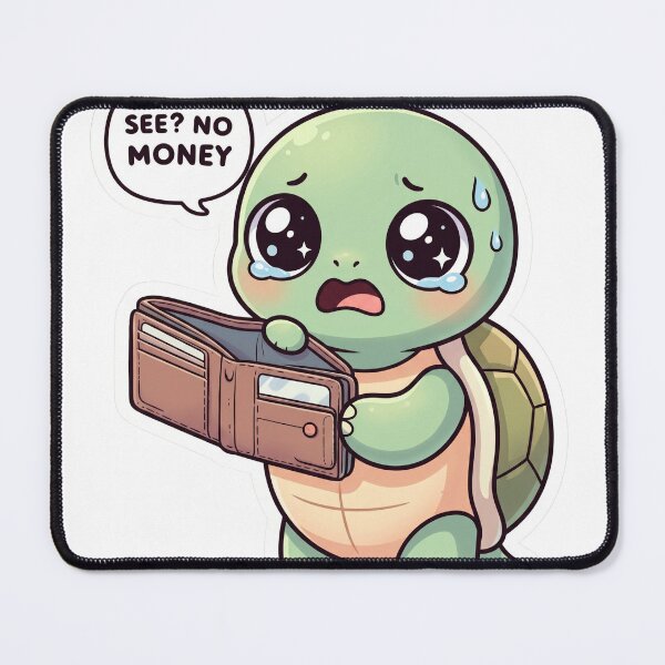 Item preview, See No Money Funny Turtle Design– Broke Meme Cute Kawaii Design designed and sold by ColorFlick.