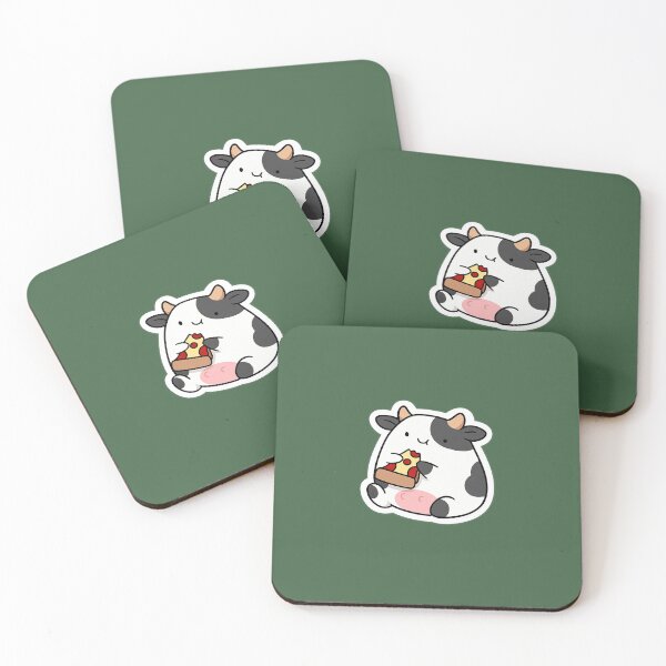 Item preview, COW EATING PIZZA - STICKER designed and sold by CROFTARTS.