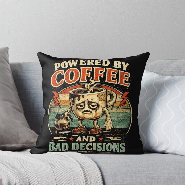 Item preview, Powered By Coffee And Bad Decisions Funny Shirt – Vintage Coffee Lover Tee designed and sold by NAJURE.
