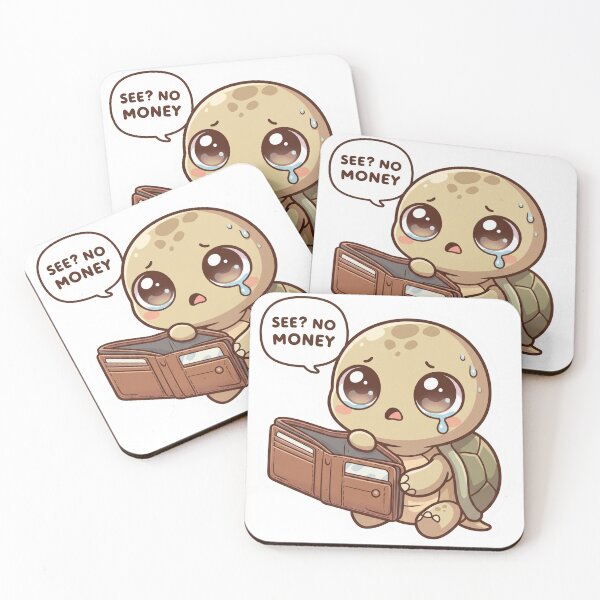 Item preview, See No Money Funny Turtle Design– Broke Meme Cute Kawaii Design designed and sold by ColorFlick.