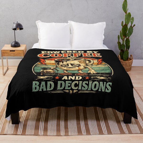 Item preview, Powered By Coffee And Bad Decisions Funny Shirt – Vintage Coffee Lover Tee designed and sold by NAJURE.