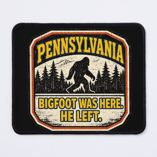 Item preview, Pennsylvania Bigfoot Was Here He Left Cryptid Warning Sign designed and sold by Sonic Nova Studios.