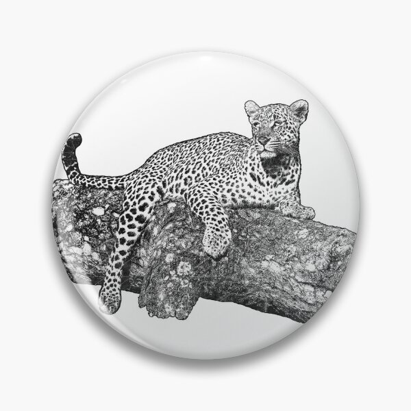 Item preview, African Leopard: Etched Big Cat Illustration Nature Wildlife designed and sold by Ghoul Enterprises.