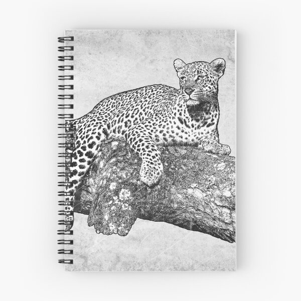 Item preview, African Leopard: Etched Big Cat Illustration Nature Wildlife designed and sold by Ghoul Enterprises.