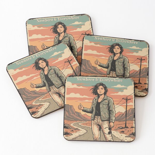 Item preview, Nowhere & Everywhere Vintage Road Trip Aesthetic Travel Illustration designed and sold by AmazingEG.