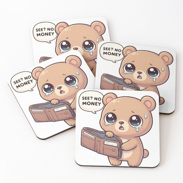 Item preview, See No Money Funny Bear Design– Broke Meme Cute Kawaii Design designed and sold by ColorFlick.