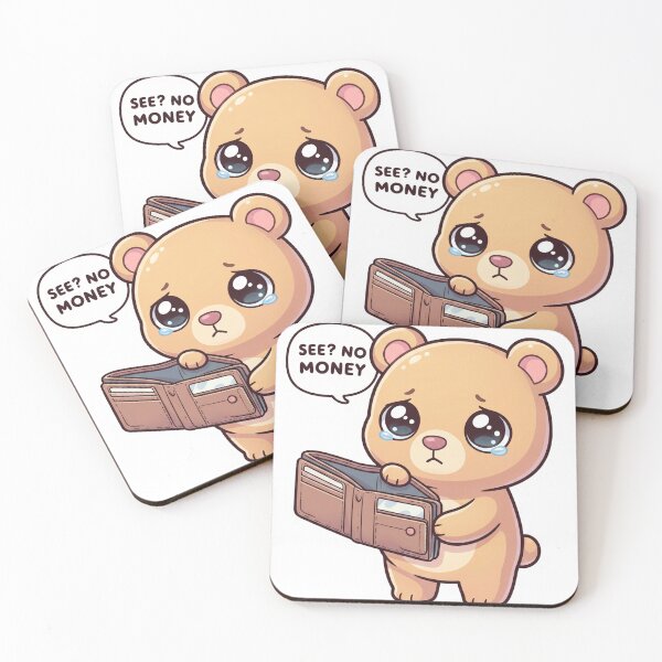 Item preview, See No Money Funny Bear Design– Broke Meme Cute Kawaii Design designed and sold by ColorFlick.