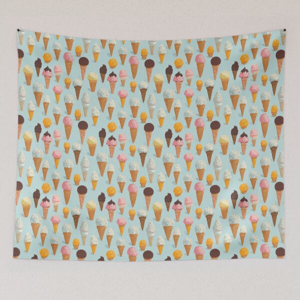 Item preview, Sweet Ice Cream Cone Pattern Summer Dessert designed and sold by NicolasGlowArt.