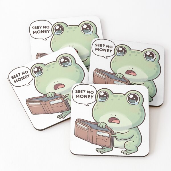 Item preview, See No Money Funny Frog Design– Broke Meme Cute Kawaii Design designed and sold by ColorFlick.