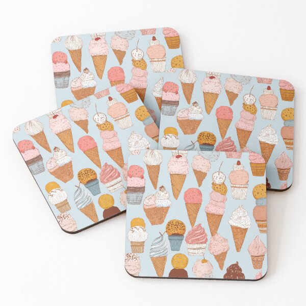 Item preview, Vintage Ice Cream Cones Dessert Pattern designed and sold by NicolasGlowArt.