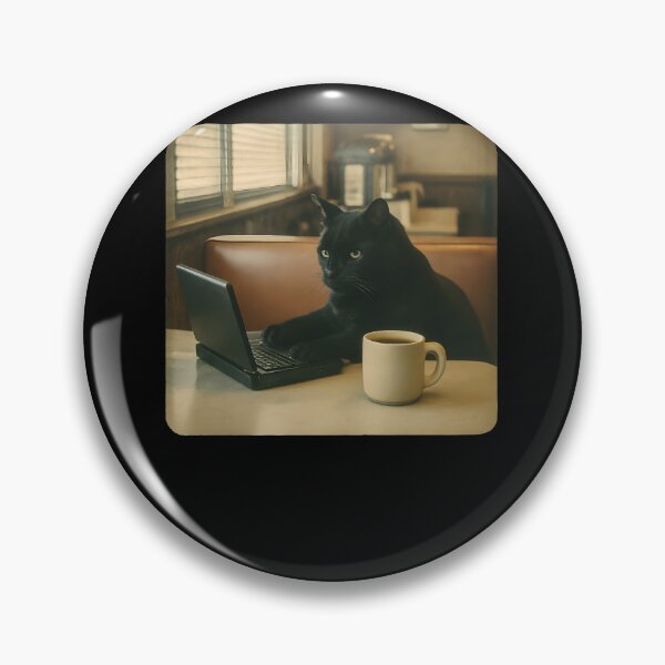 Item preview, Black Cat Laptop Café designed and sold by SiarheiYur.