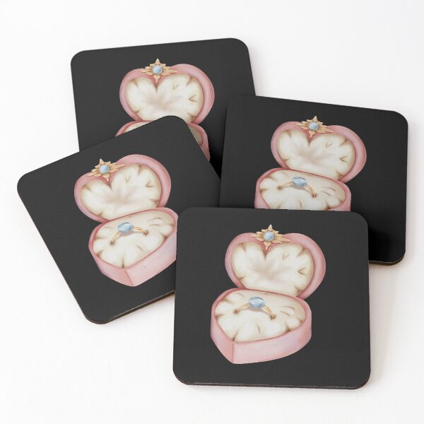 Item preview, Engagement Ring in Heart Shaped Velvet Box designed and sold by ArtTinulyaOk.