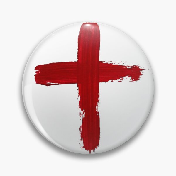 Item preview, Red Painted Cross - Artistic Brush Stroke Christian Cross - Grunge Faith Symbol designed and sold by Wild-way Art.