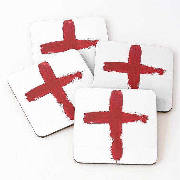 Item preview, Red Painted Cross - Artistic Brush Stroke Christian Cross - Grunge Faith Symbol designed and sold by Wild-way Art.