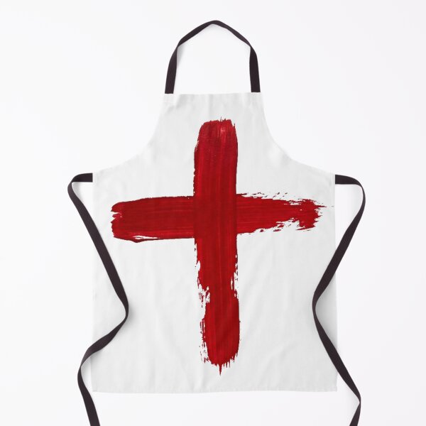 Item preview, Red Painted Cross - Artistic Brush Stroke Christian Cross - Grunge Faith Symbol designed and sold by Wild-way Art.